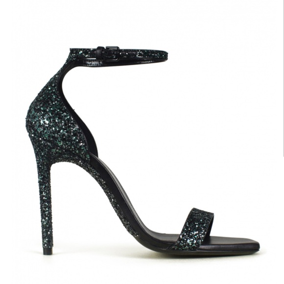 SAINT LAURENT Glitter Amber 105 Ankle Strap Sandals - Picture 4 of 11